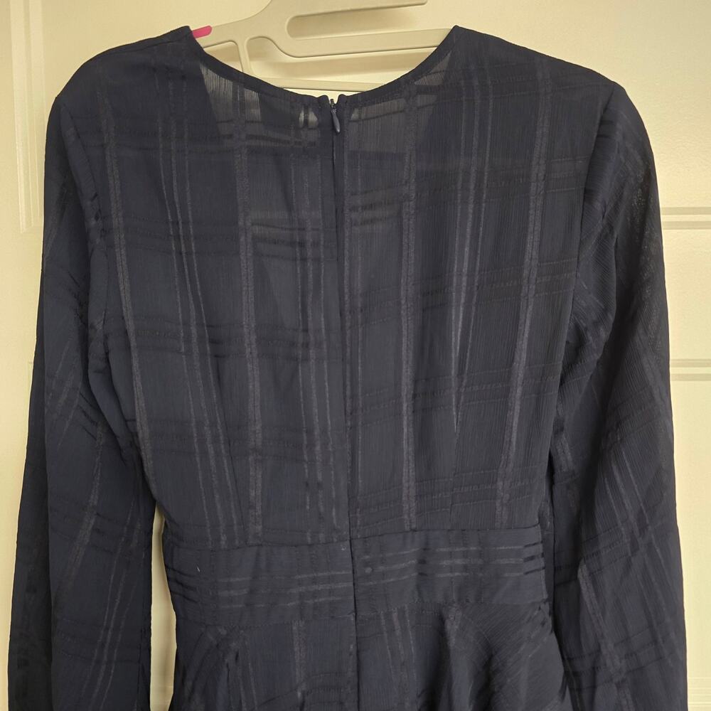 Women's Selfie Leslie Navy Blue Fit & Flare Long Sleeve Romper | Size XS - Picture 8 of 11